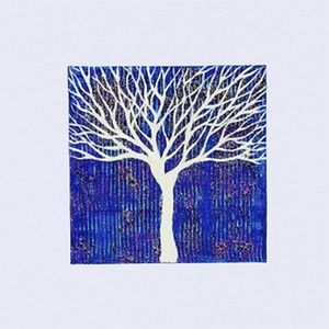 Sparkle White & Blue Wish Tree Original Painting